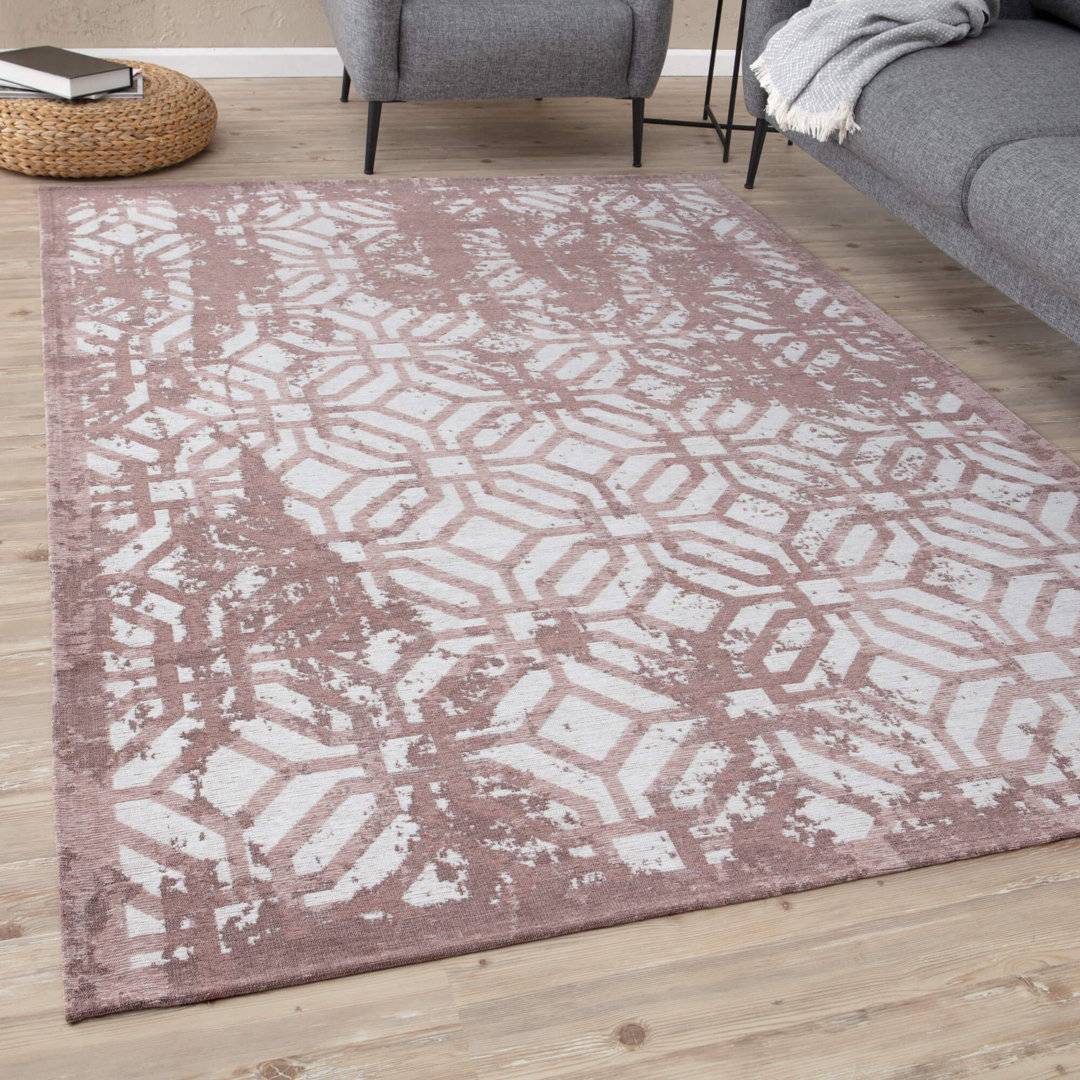 THE RUGS Modern Washable Multicolour, Pink, Black