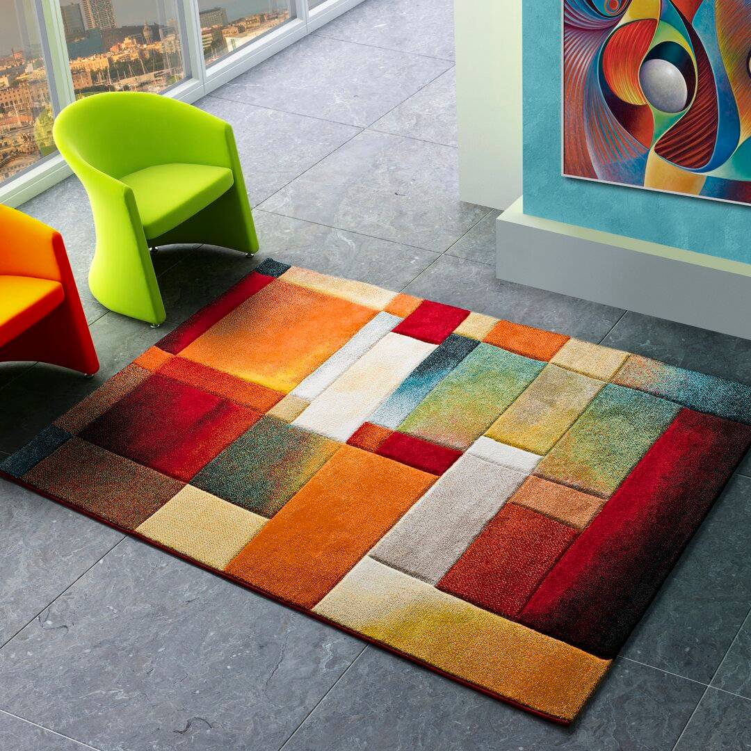 Brayden Studio Fulda Rug Orange, Multicolour cm