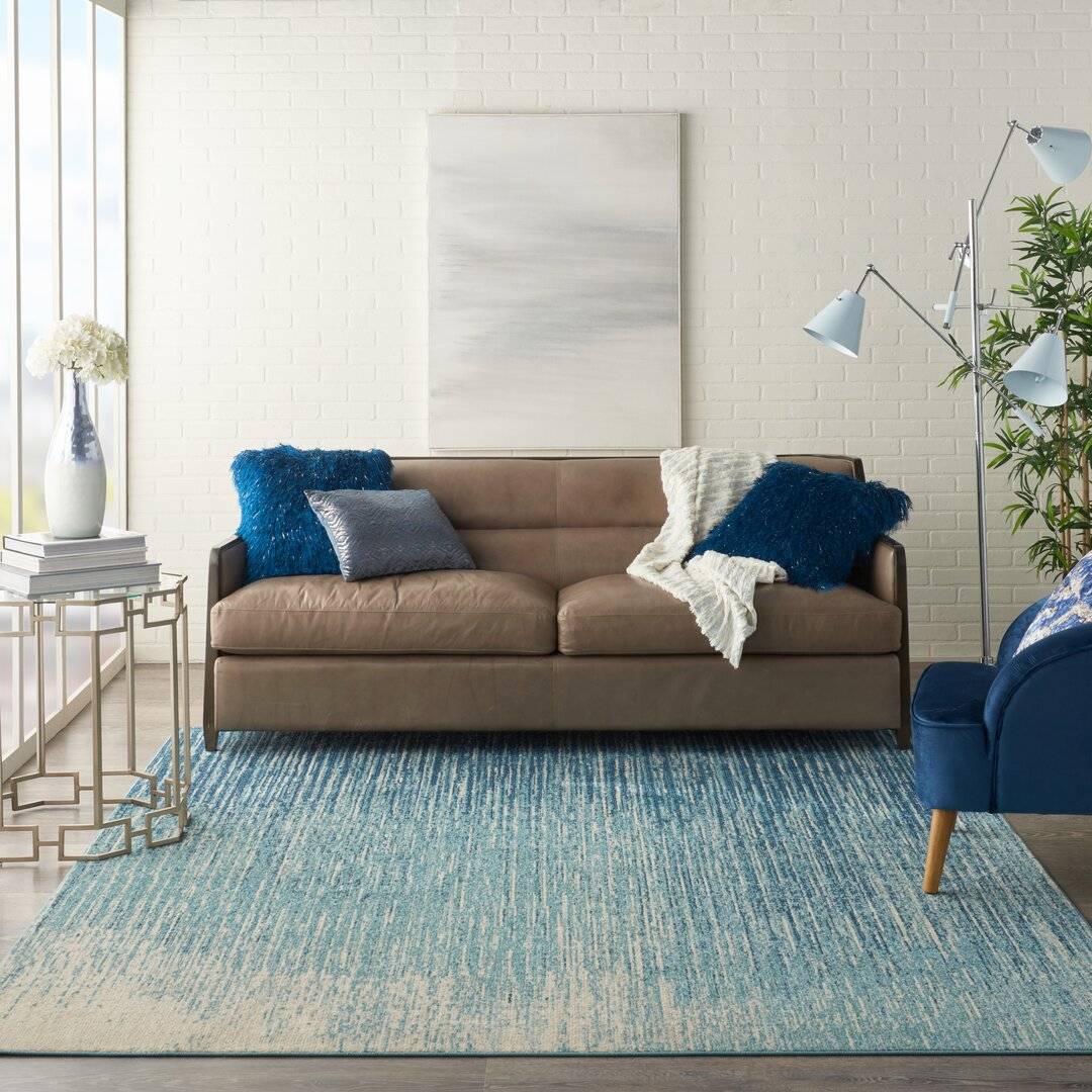 Blue Elephant Light Rug Blue