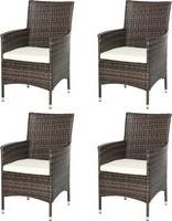 OutSunny Waterproof 4 PC Rattan Chair Set