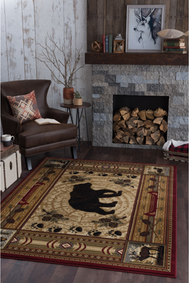 Alise Rugs Natural Lodge Transitional Brown