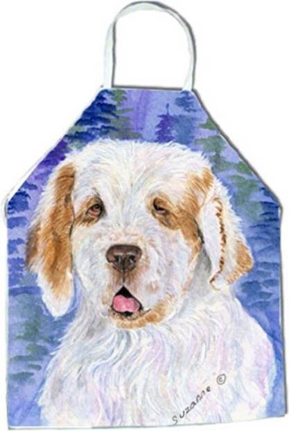CoolCookware Clumber Spaniel Apron White