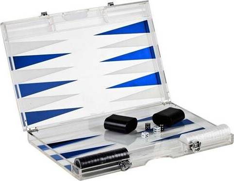 Infinity Samsonic BG180BE Infinity Lucite Backgammon Set, Blue