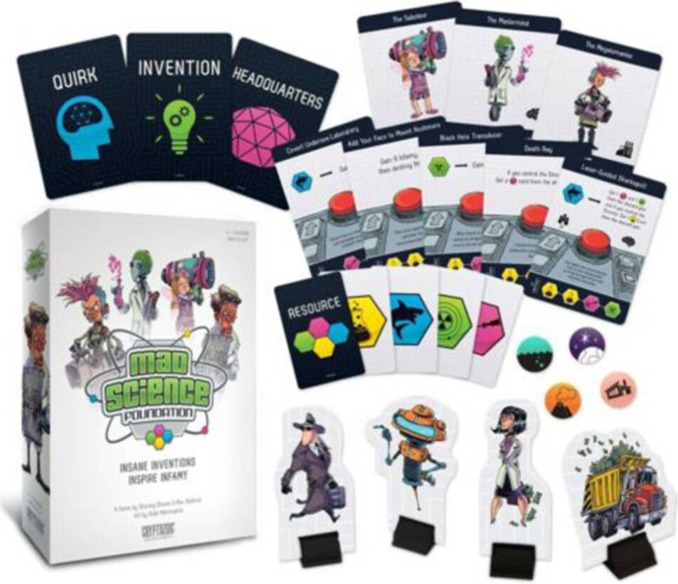 Cryptozoic Entertainment Mad Science Foundation Board Game