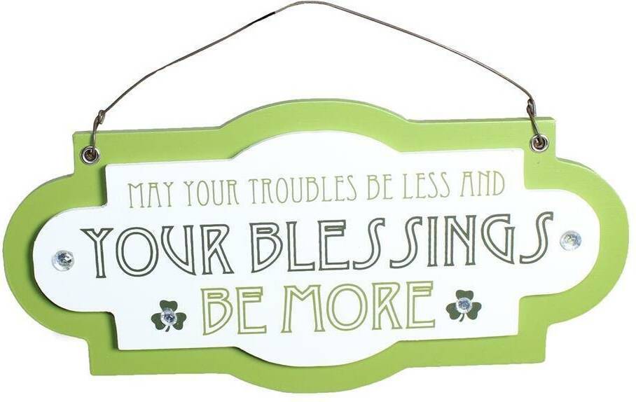 St Patricks Day Mini MDF Hanging Plaque Less
