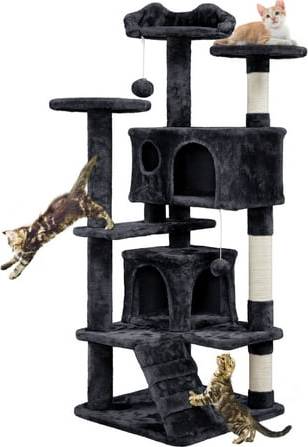 Cat tree with scratching post Yaheetech Cat Tree Condo Tower with Scratching Post