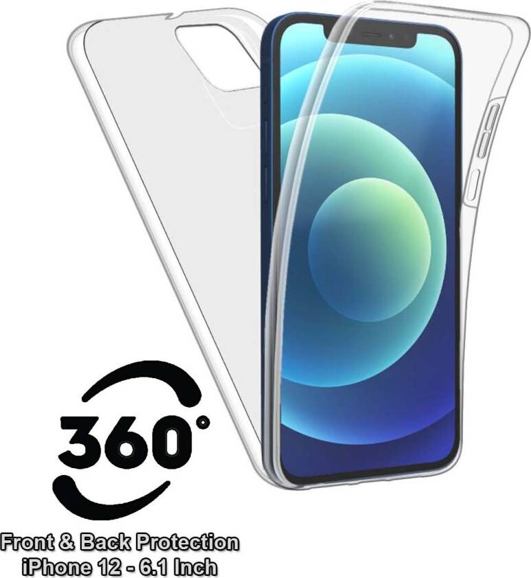 Apple Case For iPhone 12 6.1 Inch Full 360 Protection Front Back Cover Clear