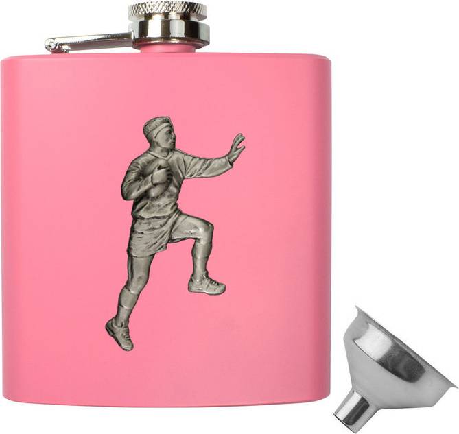 Knight 6oz Rugby With Funnel Hip Flask