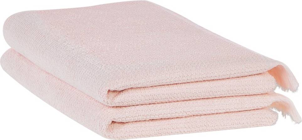 Beliani Handduk Atiu Set Om 2 Rosa Badlakan Rosa