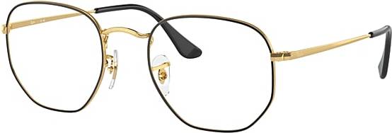 Ray ban hexagonal black Ray-Ban RX6448 Black On Gold