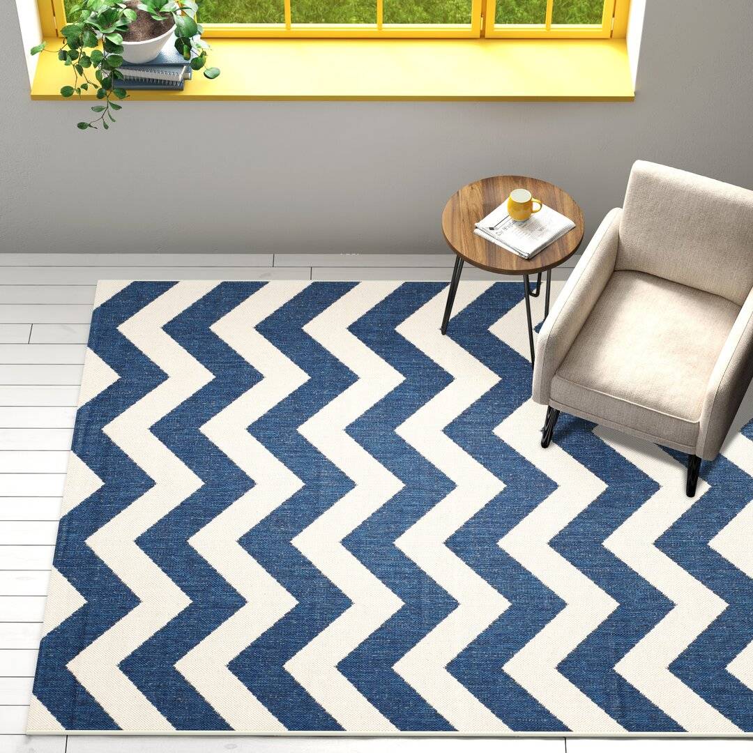 Zipcode Design Shauna Navy/Neutral Rug Rectangle 160 x 230 cm Brown