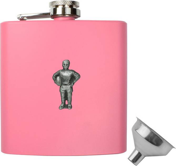 Knight 6oz Rugby Player With Funnel Hip Flask