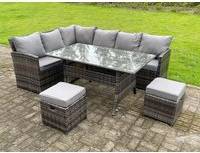 Rattan corner garden sofa Fimous High Back Rattan Corner Outdoor Sofa