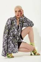 Abstract Print Oversized Blazer Multi