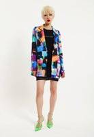 Abstract Patchwork Print Blazer Multi
