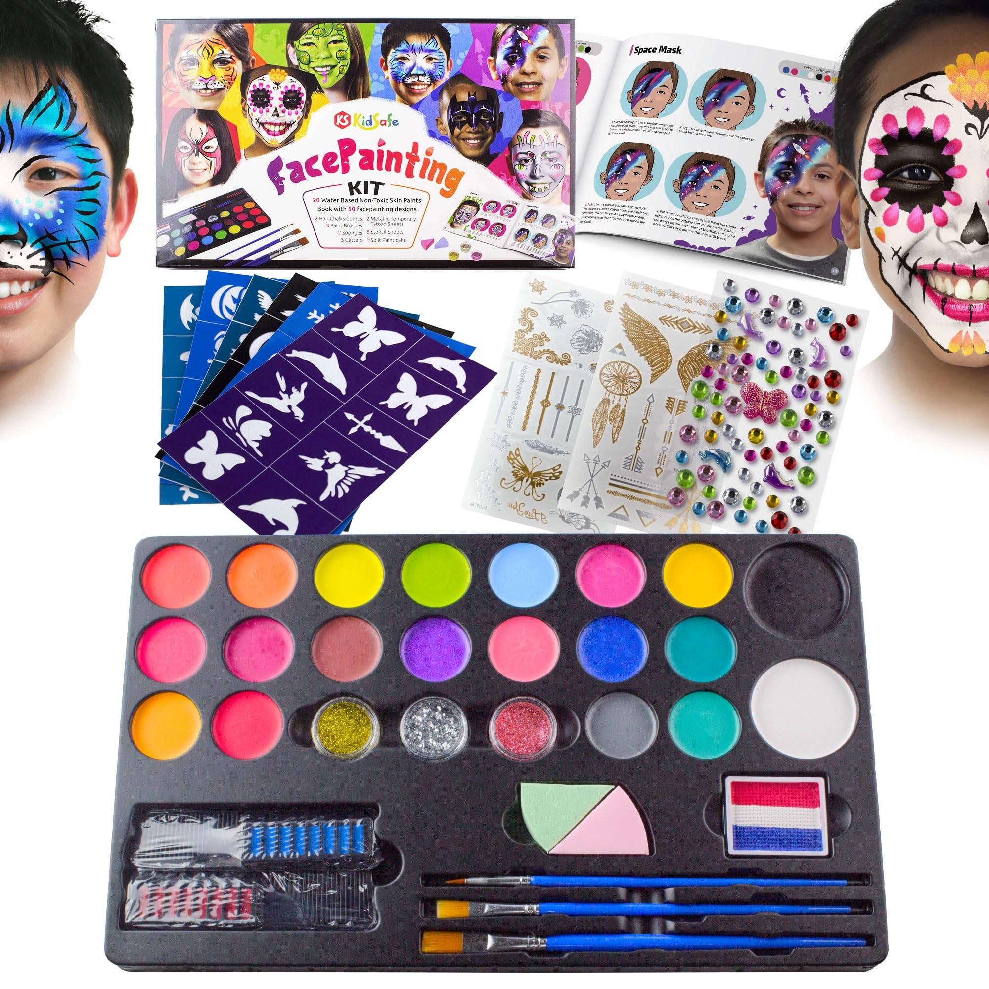 Face painting kit Fancy Dress KidSafe 20 Color Face Painting Kit