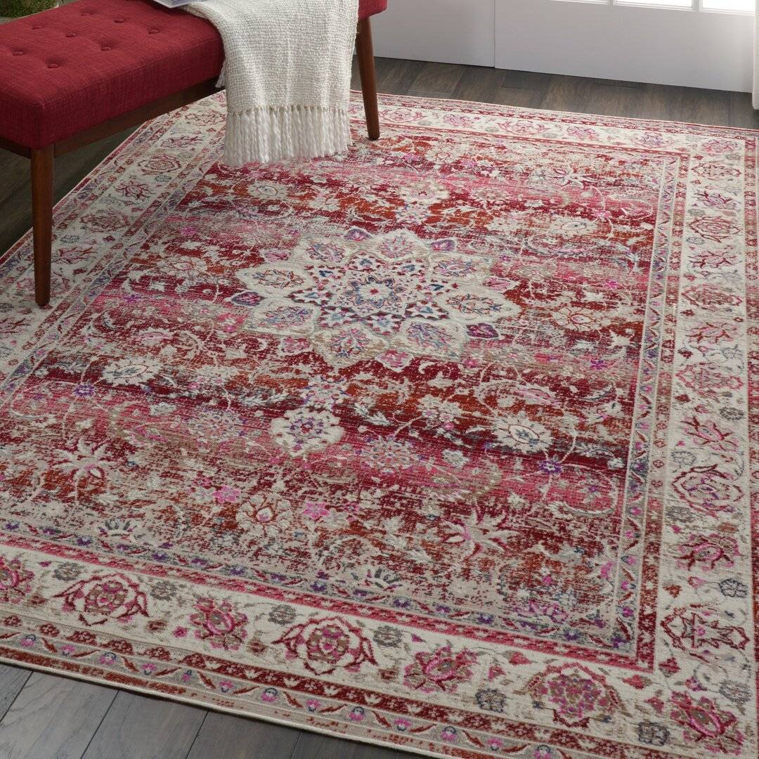 Three Posts Boynton Red/Beige/Blue Rug cm