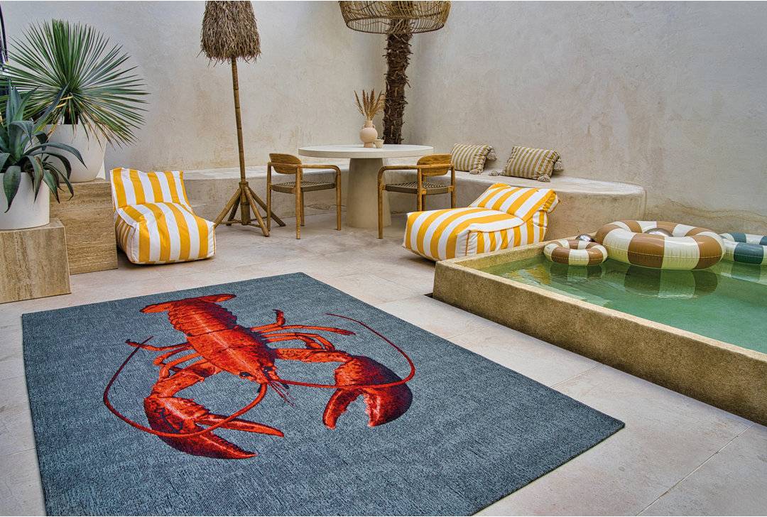 Louis de Poortere Flatweave Grey/Red Rug