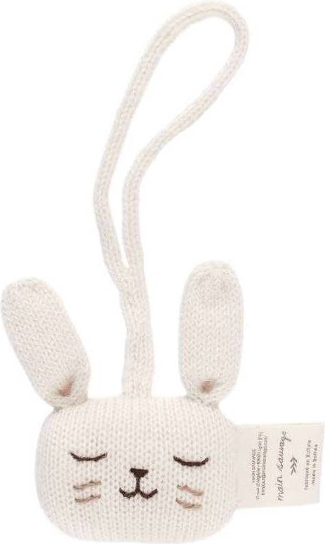Main Sauvage Rabbit Hanging Rattle Ecru