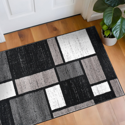 World Rug Gallery Contemporary Gray, Multicolor, Red