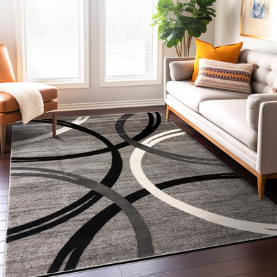 World Rug Gallery Contemporary Abstract Gray