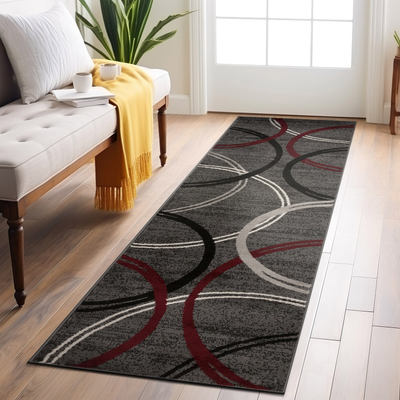 World Rug Gallery Contemporary Abstract Red