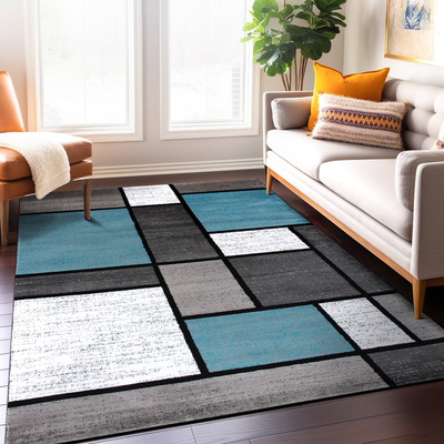 World Rug Gallery Contemporary Red, Gray, Multicolor