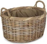 RED HAMPER Rattan Medium Oval Rattan Storage With Cordura Basket