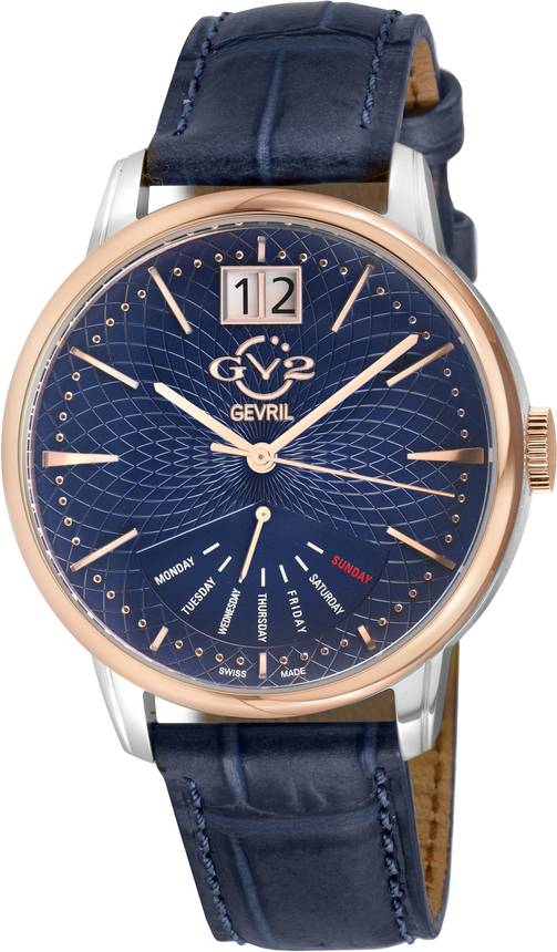 Gevril Rovescio IPRG Bezel Ring Blue Dial