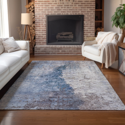 Addison Rugs Machine Washable Chantille Blue, Multicolor