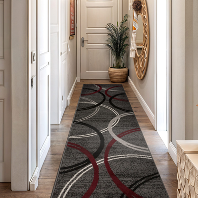 World Rug Gallery Contemporary Abstract Red