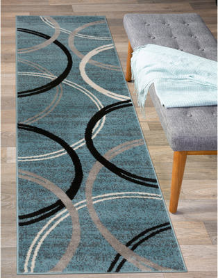 World Rug Gallery Contemporary Abstract Blue