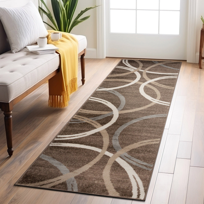 World Rug Gallery Contemporary Abstract Brown