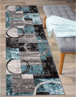 World Rug Gallery Abstract Blue, Multicolor