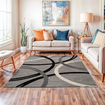 World Rug Gallery Contemporary Abstract Gray