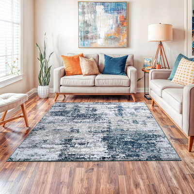 World Rug Gallery Distressed Blue