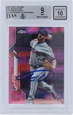 Aaron Civale Cleveland Guardians Autographed Rookie Card