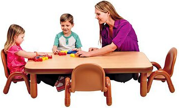 Toddler Rectangular Interactive Table & Chair Set H Color