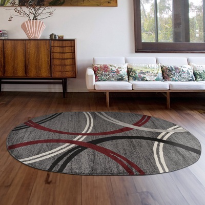 World Rug Gallery Contemporary Abstract Red