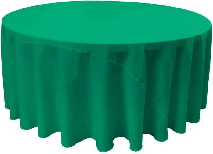 LA Linen Ronde Popeline Polyester 274.3 cm Nappe Vert