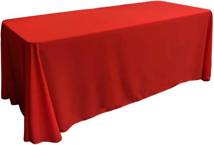 LA Linen Linen Polyester Poplin Rectangular 90x156 Tablecloth Red