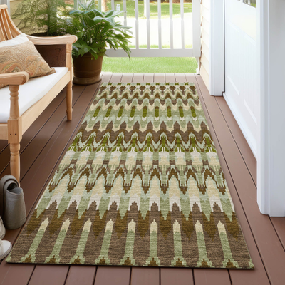 Addison Rugs Machine Washable Chantille Moroccan Green