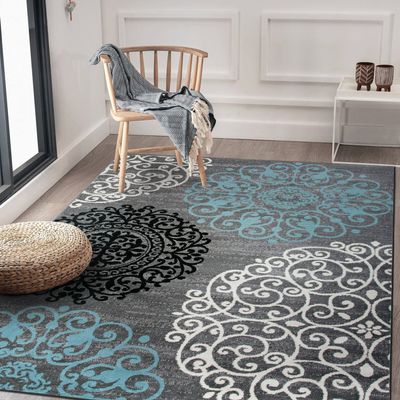 World Rug Gallery Floral Gray