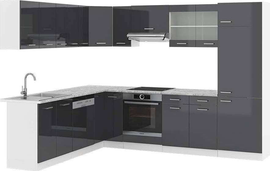 Vicco Single Kitchen R-Line Anthracite High Gloss