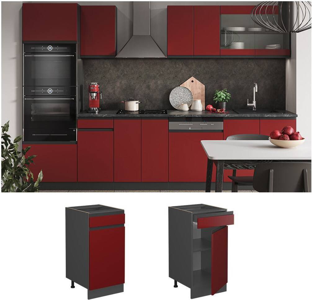 Vicco R-Line Modular Kitchen Drawer Base Sideboard 40cm Anthracite