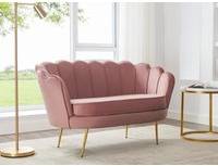 Pascal Morabito 2-Sits Snäcksoffa Rosa Sammet Soffa