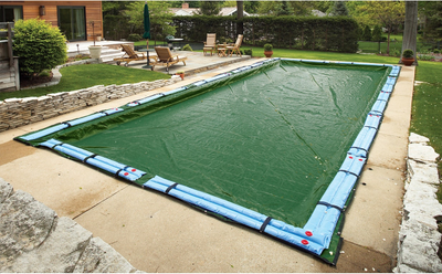 12-Year Rectangular In Ground Winter Pool Cover Green