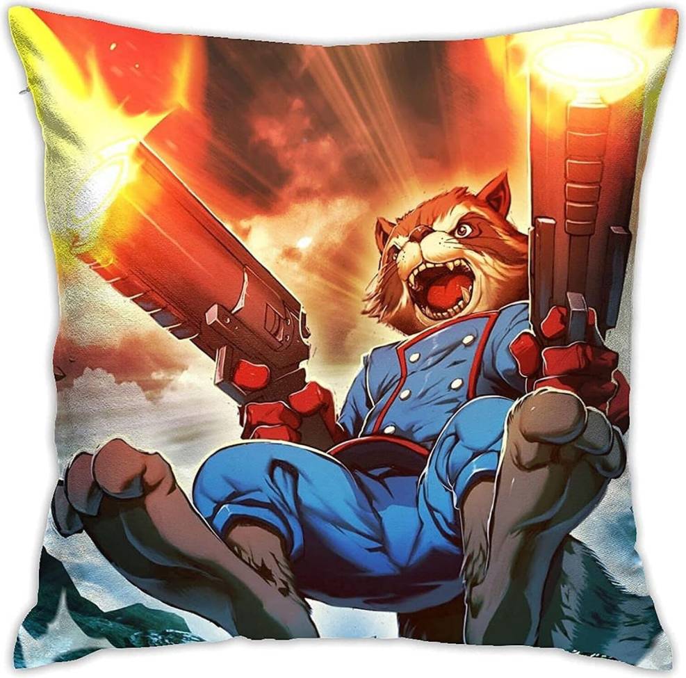 KEROTA R-ocket R-accoon Pillow Square Case Cushion Cover