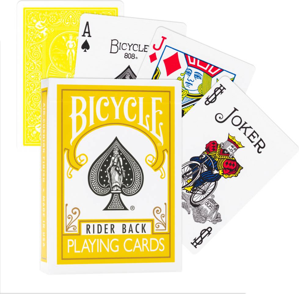 Bicycle playing cards Bicycle Rider Back Playing Cards Yellow