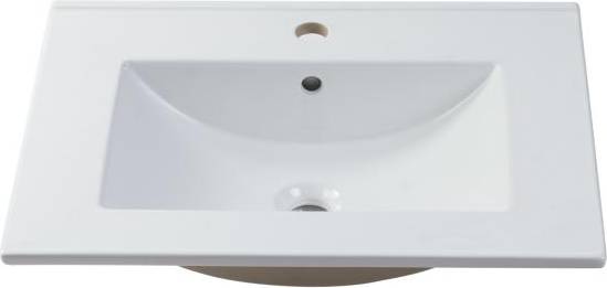 White Rectangular Ceramic Inset Basin